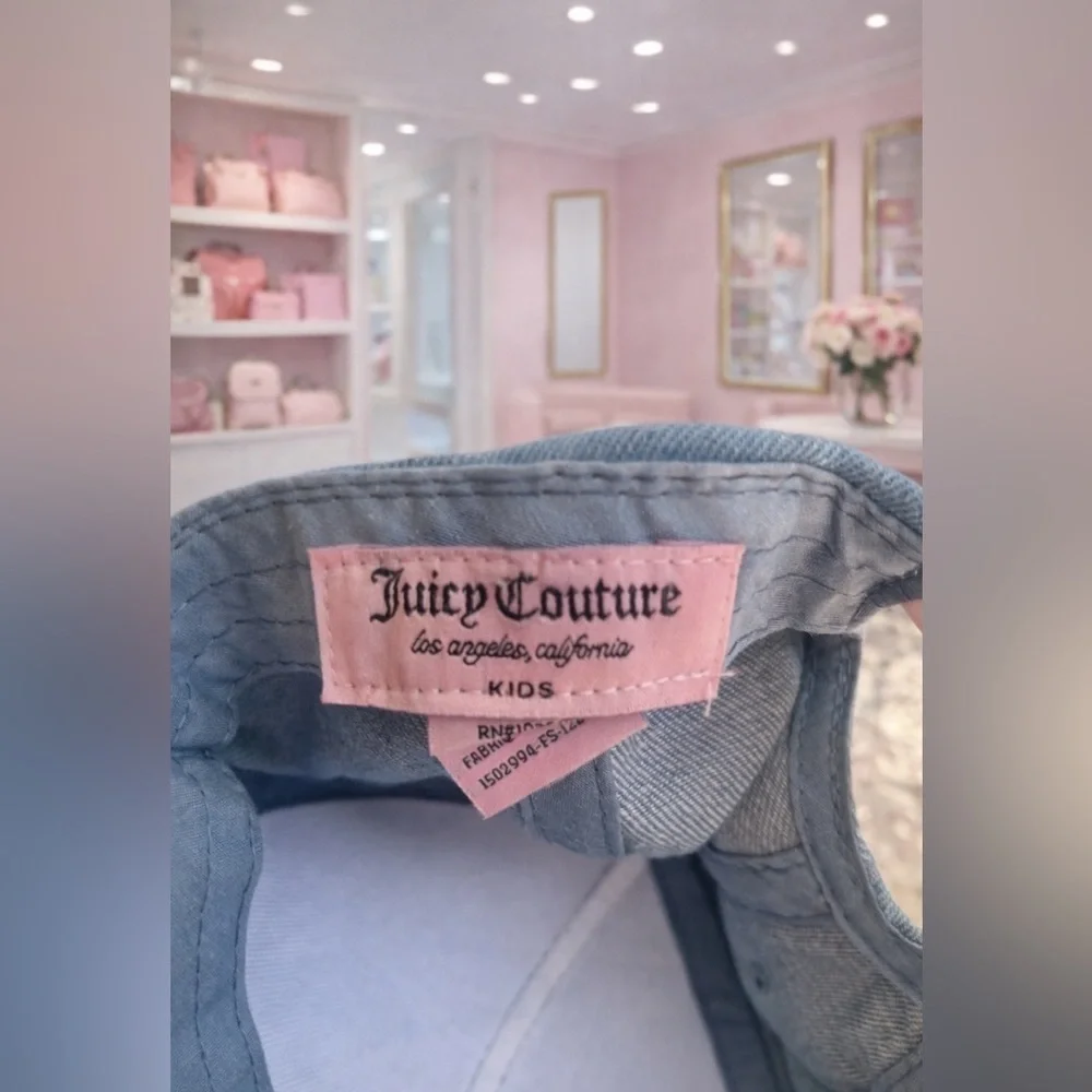 ☀️NWT- Juicy couture Rhinestone embroidered-blue jean Hat.
